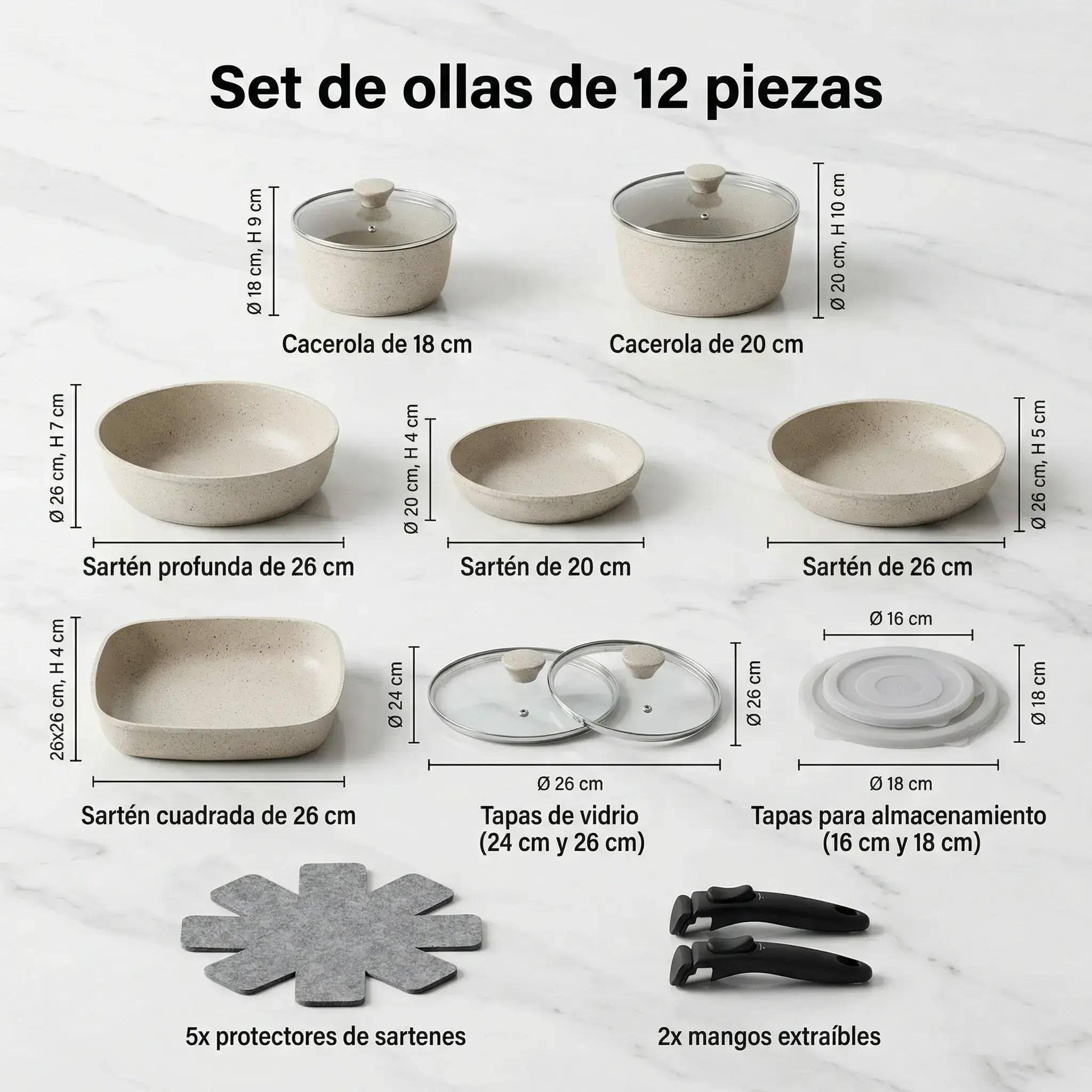 Set di pentole 12 pezzi